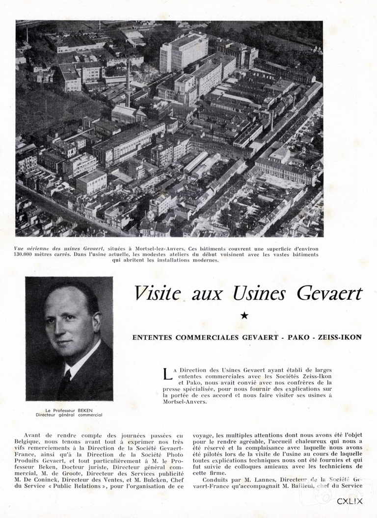 Gevaert - Visite aux usines Gevaert - 1956 - page 1