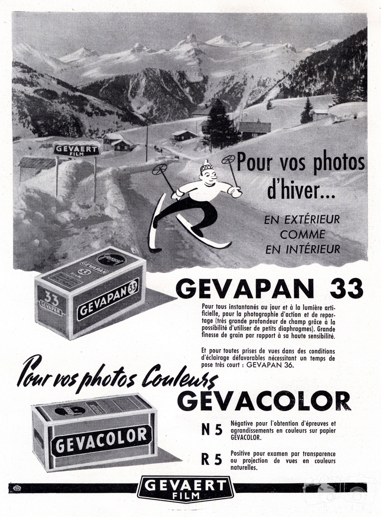 Gevaert - Films Gevapan 33, Gevapan 36, Gevacolor N5, Gevacolor R5 - 1958