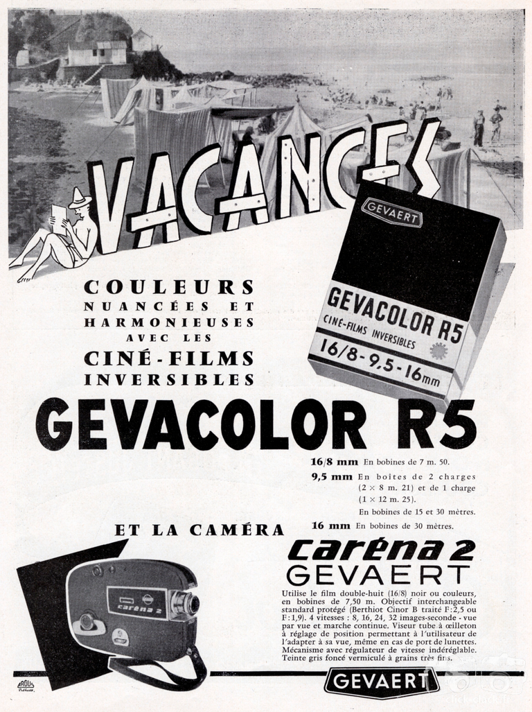 Gevaert - Caméra Carena 2, Ciné-Films Gevacolor R5 - 1958