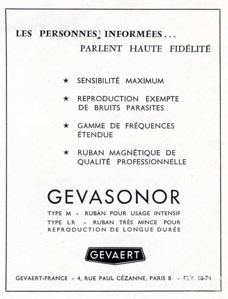 Gevaert - Gevasonor - 1959