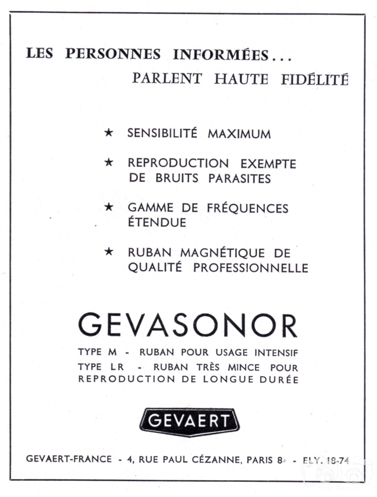 Gevaert - Gevasonor - 1960