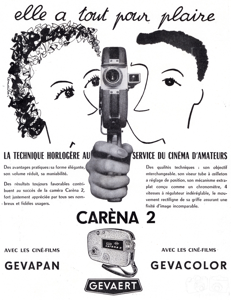 Gevaert - Caméra Carena 2, Ciné-Films Gevapan, Gevacolor - 1960