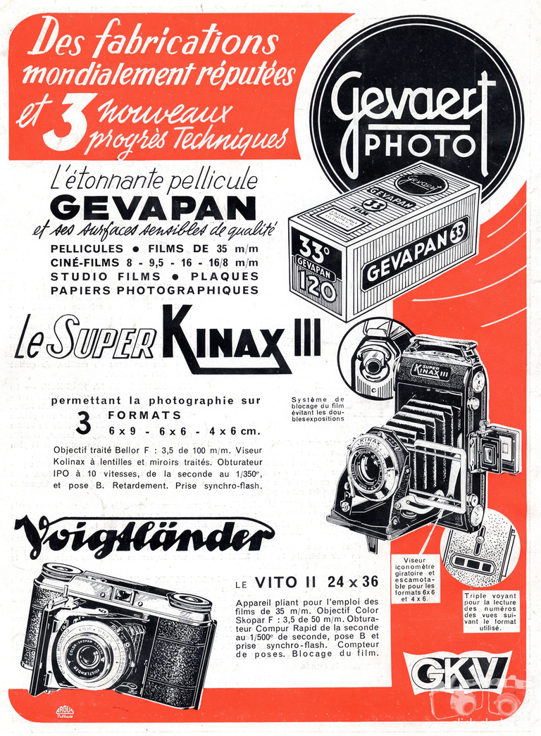 Gevaert - Super Kinax III, Voigtländer Vito II, Films Gevapan 33