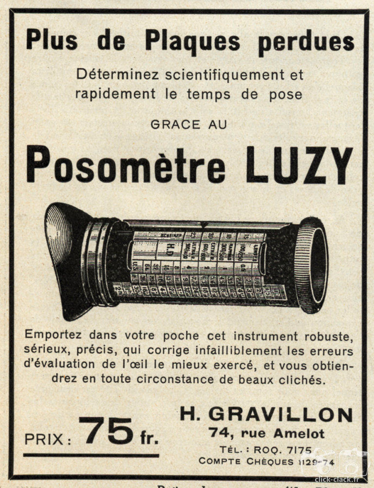 Gravillon - Posemètre Luzy - 1933