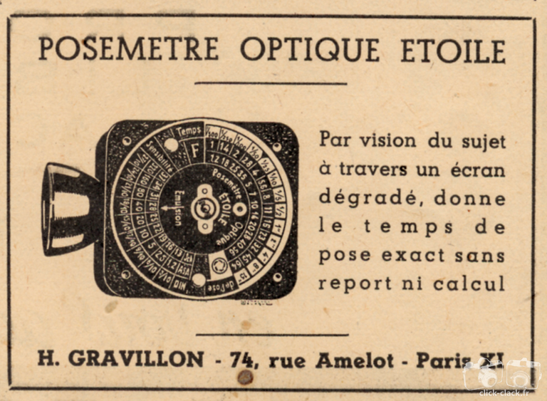 Gravillon - Posemètre optique Etoile - 1948