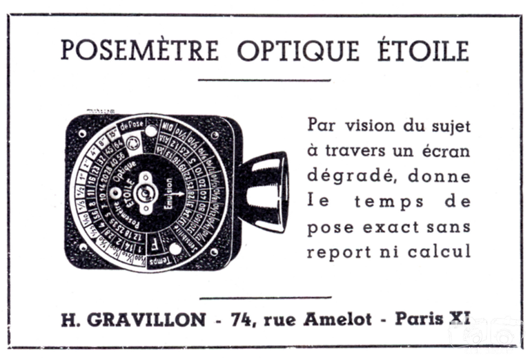 Gravillon - Posemètre optique Etoile - 1950