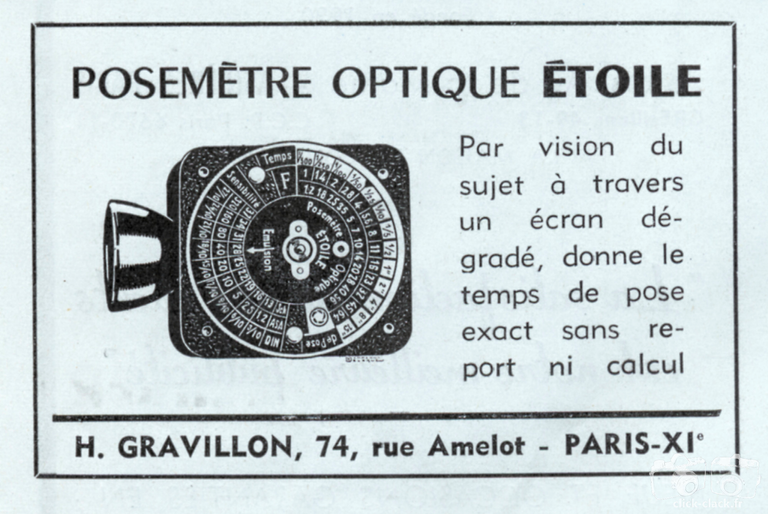 Gravillon - Posemètre optique Etoile - 1951