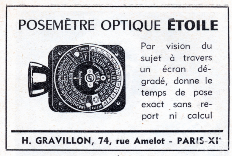 Gravillon - Posemètre optique Etoile - 1951