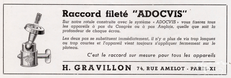 Gravillon - Raccord fileté Adocvis - 1953
