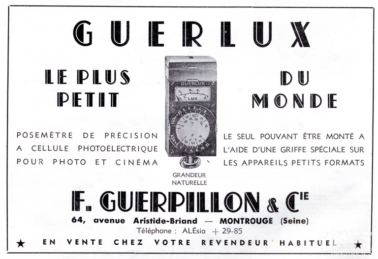 Guerpillon - Posemètre Guerlux - 1950