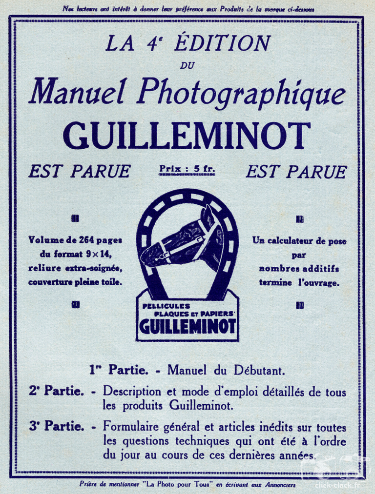 Guilleminot - Manuel Photographique - 1933