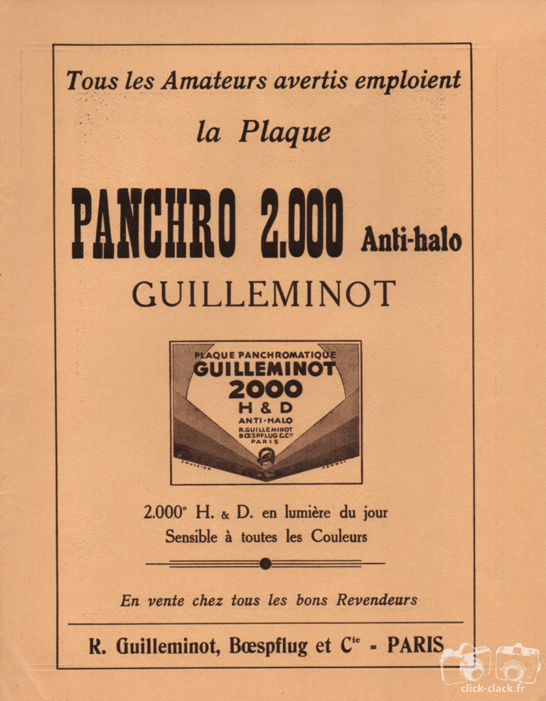 Guilleminot - Plaques Panchro 2000 - 15 juin 1934 - Photo-Cinéma