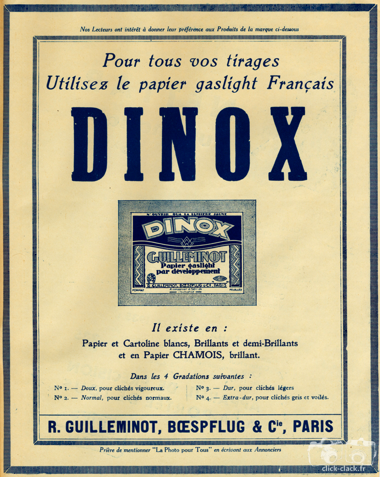 Guilleminot - Papier Le Dinox - 1935 - La Photo pour Tous