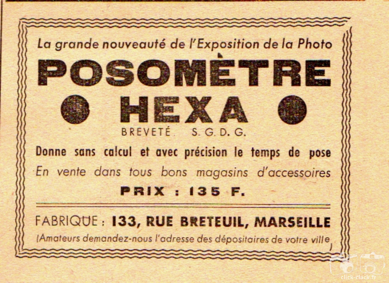 Hexa - Posemètre Hexa - juillet 1946 - Photo-Cinéma