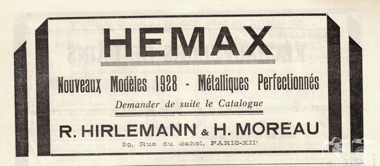 Hirlemann et Moreau - Hemax métallique - 1 mars 1928 - La revue française de photographie n°197