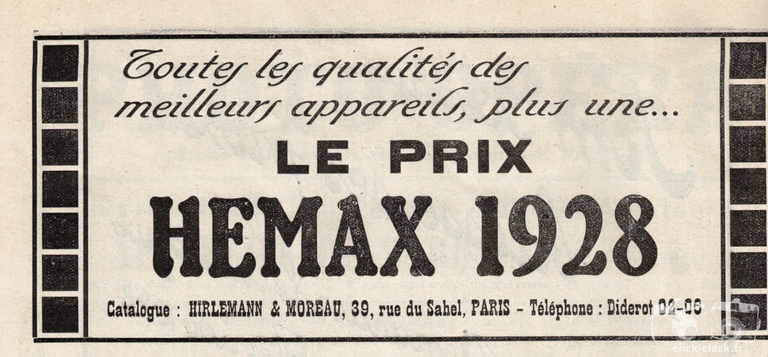 Hirlemann et Moreau - Hemax métallique - 1 avril 1928 - La revue française de photographie n°197