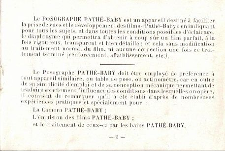 Notice du Posographe Pathé-Baby - 2,7-14 Campagne 2,7-14 Ville - page 3