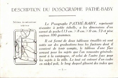 Notice du Posographe Pathé-Baby - 2,7-14 Campagne 2,7-14 Ville - page 5