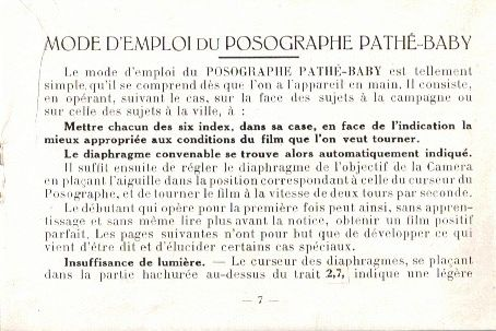 Notice du Posographe Pathé-Baby - 2,7-14 Campagne 2,7-14 Ville - page 6