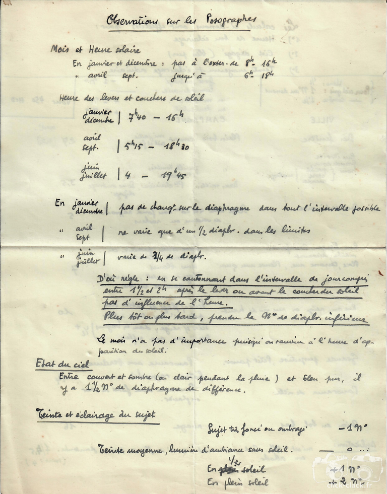 Kauffmann - Notice manuscrite du Posographe - feuille 2 recto