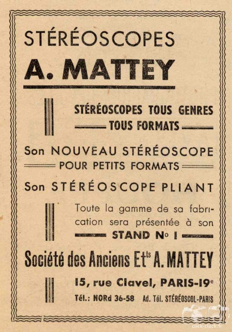 Mattey - Stéréoscopes, Stéréoscope pliant - 1947