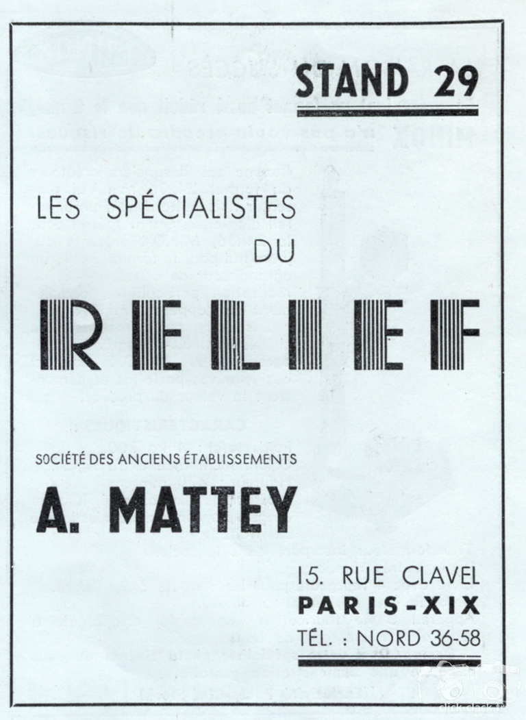 Mattey - Le spécialiste du Relief - 1951