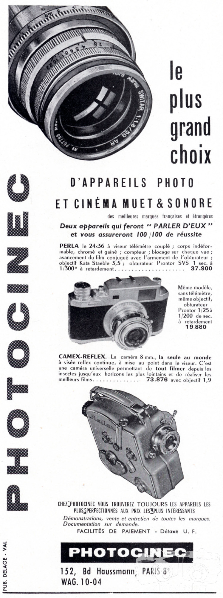 Photocinec - Perla, Camex-Reflex - 1957