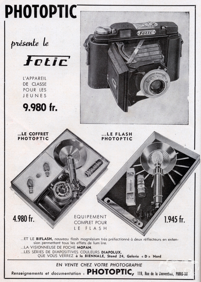 Photoptic - Fotic, Coffret Photax, Coffret Flash - mai 1955 - Photo-Cinéma