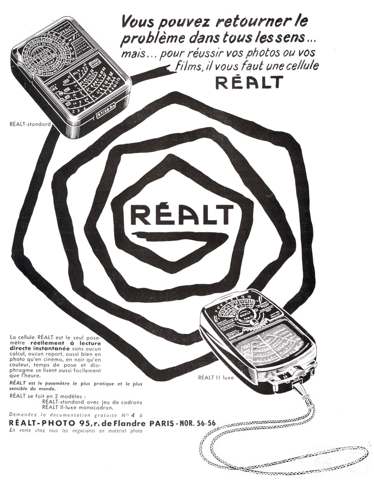 Réalt - Cellule Réalt Standard, Réalt II Luxe - novembre 1952 - Photo-Cinéma