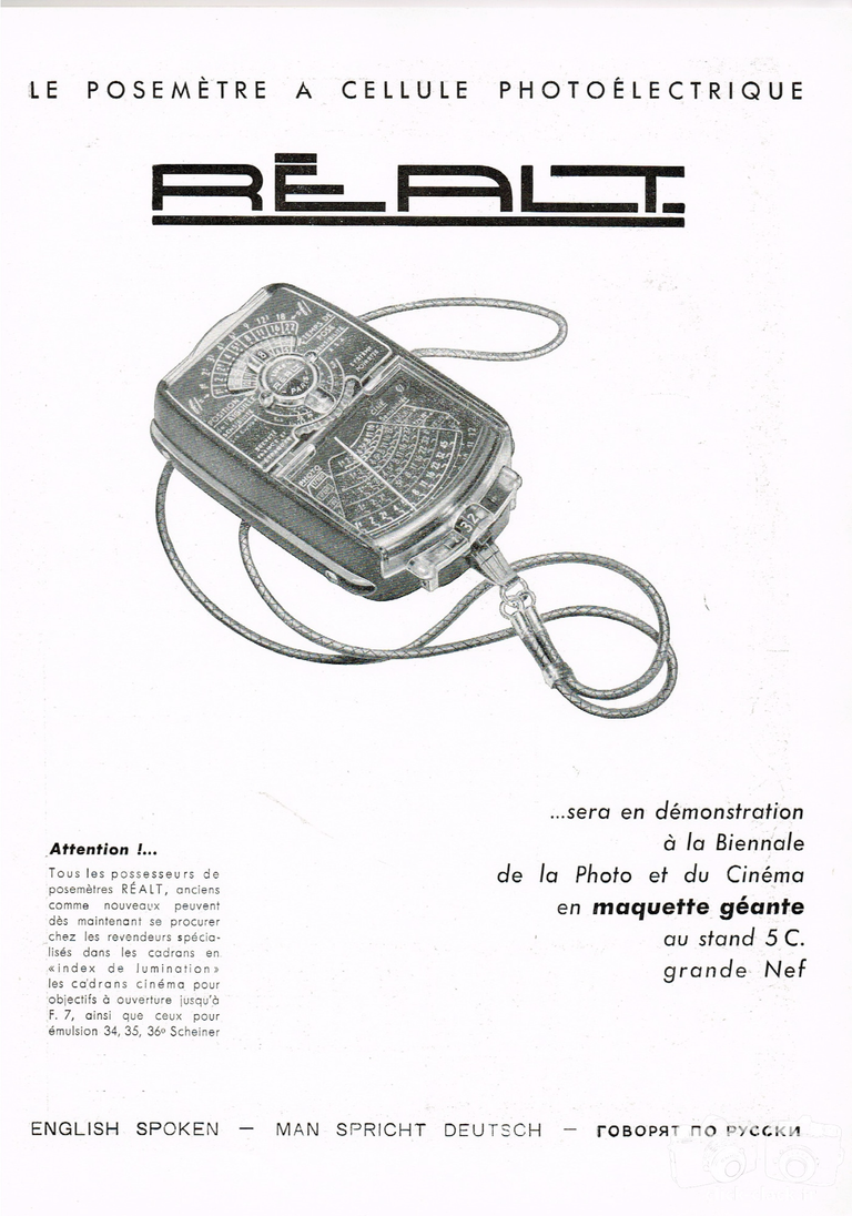 Réalt - Cellule Réalt Standard, Réalt II Luxe - avril 1955 - Photo-Cinéma