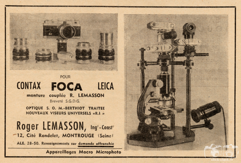 OPL - Objectifs couplés pour Foca R. Lemasson - 1949