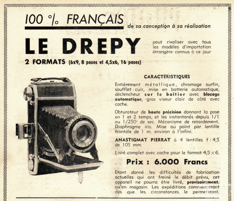 Drépy Pierrat - Le Drépy - mars 1946 - Photo-Cinéma