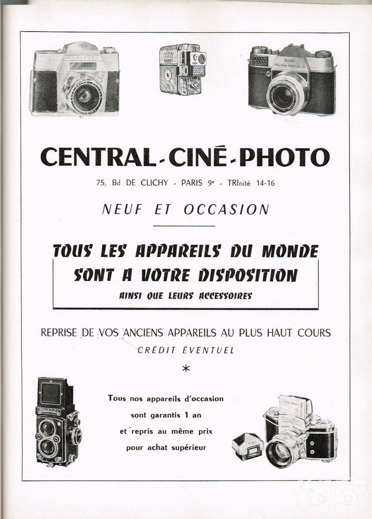 Central-Ciné-Photo - Agfa Ambiflex, Retina Reflex, Rolleiflex, Exakta Varex IIA - mars 1960 - Photo Cinéma