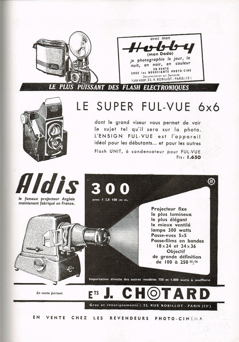 Chotard - Aldis 300, Super Ful Vue 6x6 - mai 1955 - Photo Cinéma