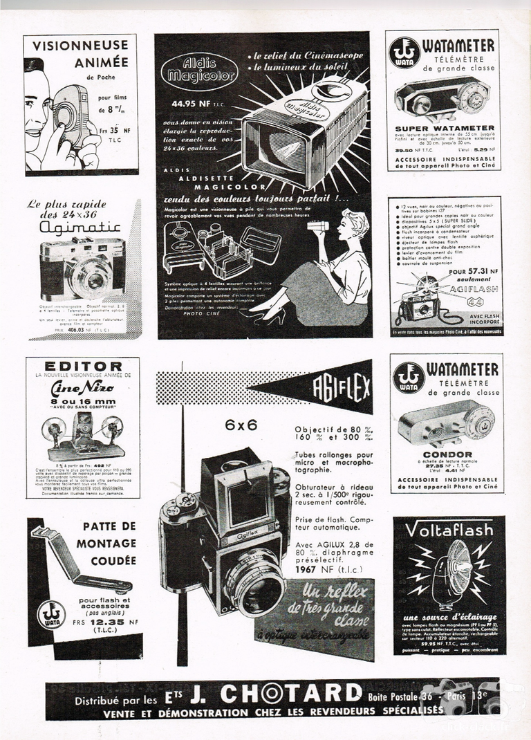 Chotard - Visionneuse animée de poche, Aldis Magicolor, Cine-Nizo Editor, Agiflash 44, Watameter Condor, Super Watameter, Agiflex - novembre 1959 - Photo Cinéma