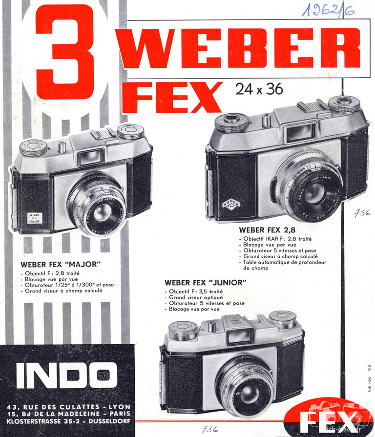 Fex-Indo - Weber-Fex 2,8, Weber-Fex Major, Weber-Fex Junior - 1962
