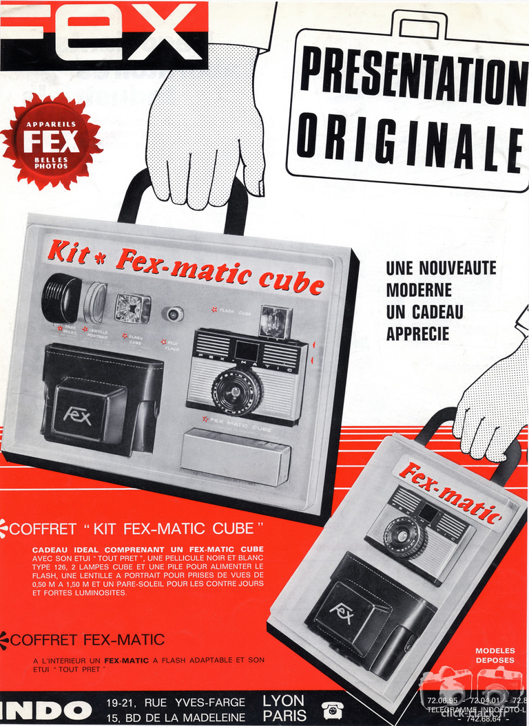 Fex-Indo - Publicité Fex-Matic Cube - 1966 - Le Photographe
