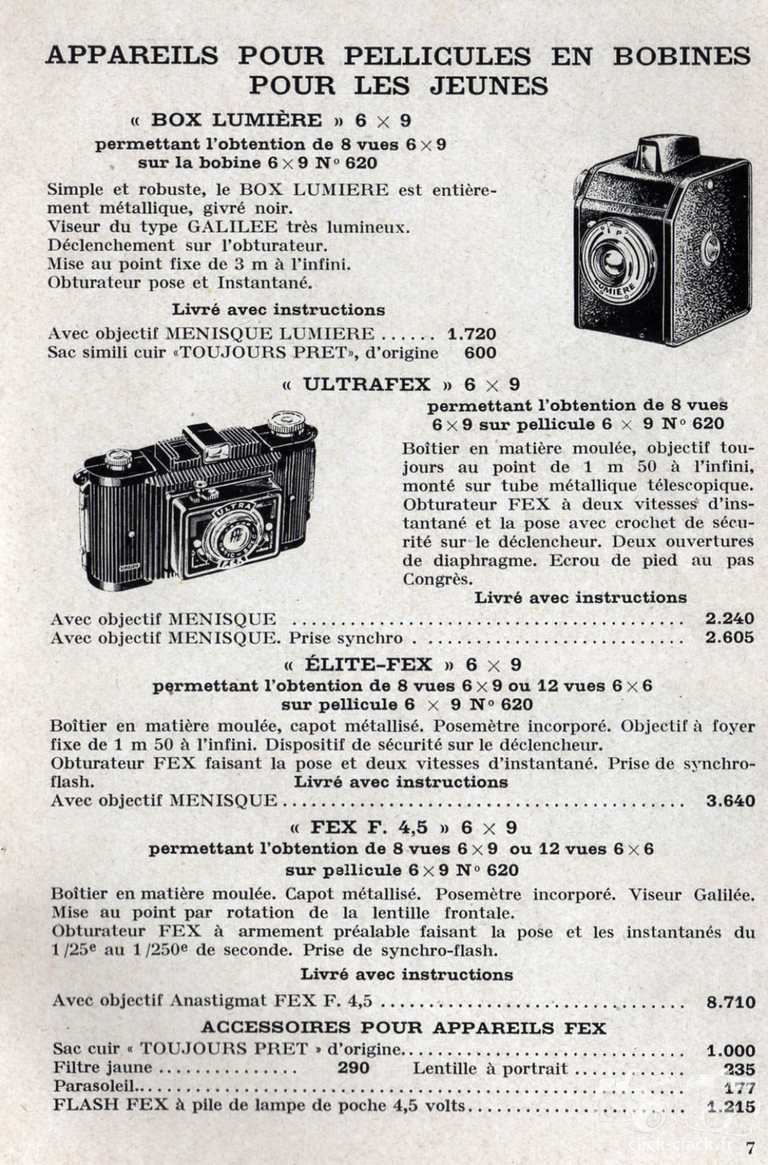 Fex-Indo - Publicité Ultra-Fex, Elite-Fex, Fex 5,6,  - janvier 1956 - Gambs