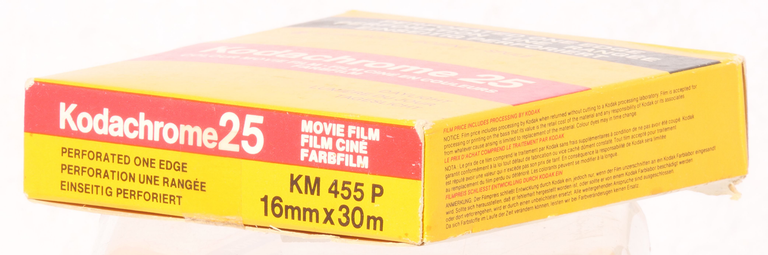 Kodachrome 25 16 mm une rangée de perforations - novembre 1990