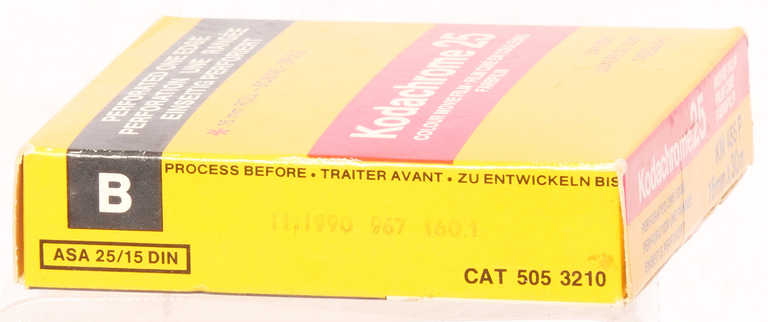 Kodachrome 25 16 mm une rangée de perforations - novembre 1990