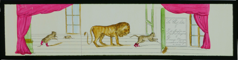 Le Chat botté 5 : Il est effrayé de voir l'Ogre se changer en lion. 6 : Il mange l'ogre qui a consenti à se changer en souris.