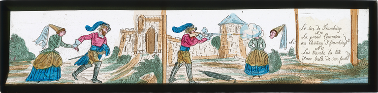 Le Sire de Framboisy N 10 : La prend l'emmêne au Château d'Framboisy (bis) N 11 : Lui tranche la tête d'une balle de son fusil (bis).