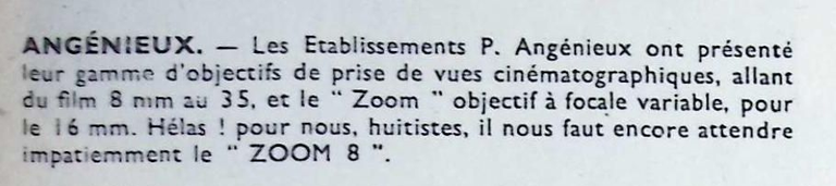 Angénieux - novembre 1958 - Caméra huit n°7