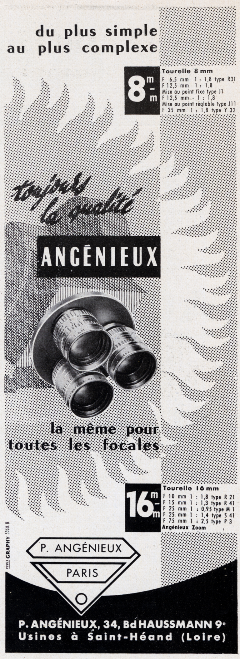 Angénieux - Tourelle 8 mm, Tourelle 16 mm - 1958