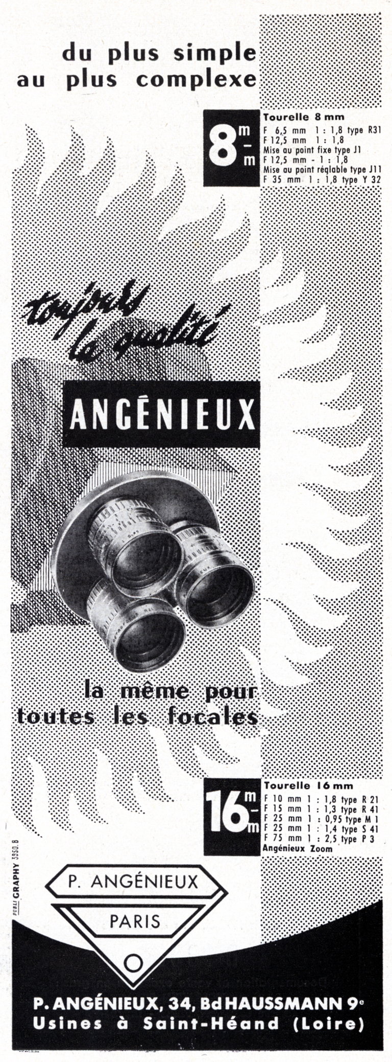 Angénieux - Tourelle 8 mm, Tourelle 16 mm - 1959