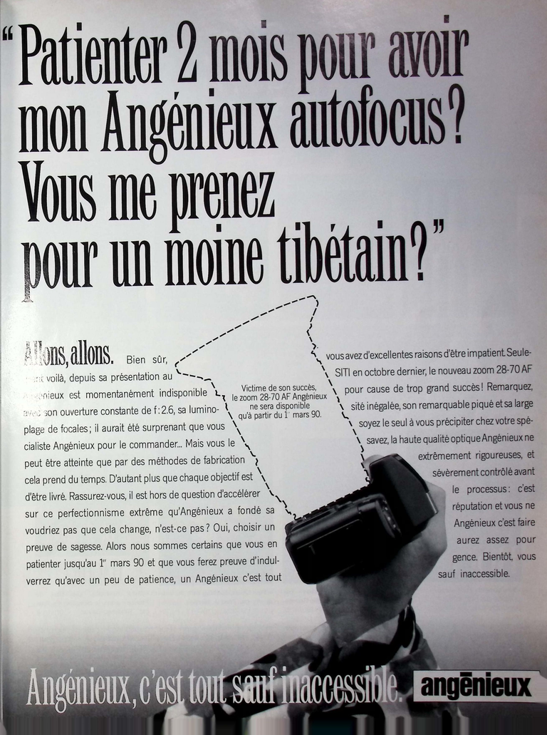 Angénieux Zoom 28-70 AF - Photo - janvier 1990