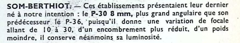 SOM Berthiot - Pan Cinor P30 - novembre 1958 - Caméra huit n°7