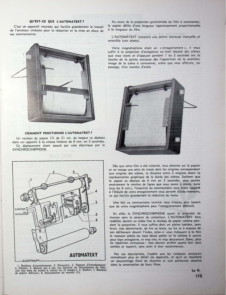 G.B.G. - Synchro-Ciné-Phone, Adaptateur Caméra, Automatext - mai juin 1959 - Caméra huit n°11