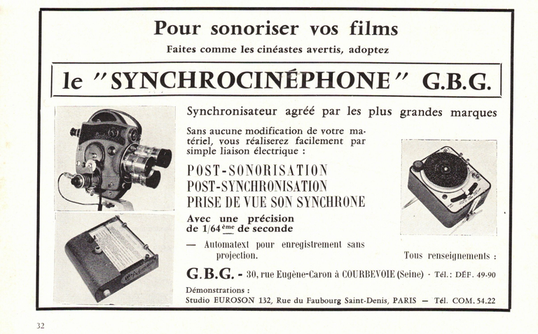 G.B.G. - Synchrocinéphone - mai 1963 - Club 9,5