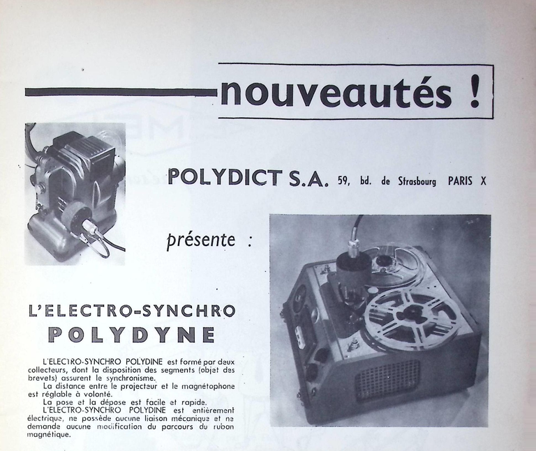 Polydict - Electro-Synchro Polydine - avril 1958 - Caméra huit n°3
